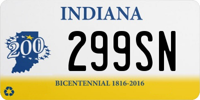 IN license plate 299SN