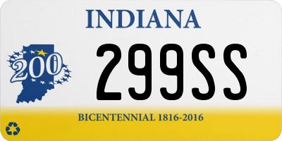 IN license plate 299SS