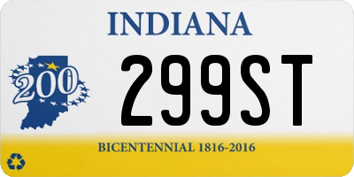 IN license plate 299ST