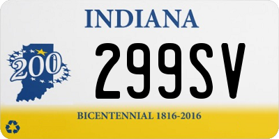 IN license plate 299SV