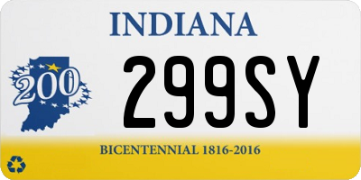 IN license plate 299SY