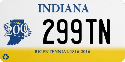 IN license plate 299TN