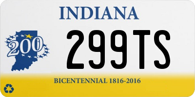 IN license plate 299TS