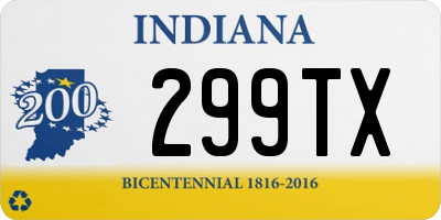 IN license plate 299TX