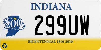 IN license plate 299UW