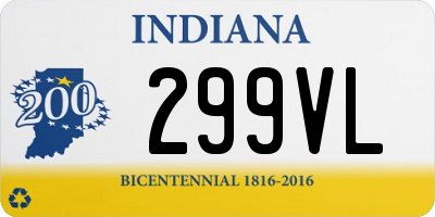 IN license plate 299VL