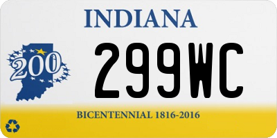 IN license plate 299WC