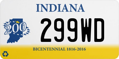 IN license plate 299WD