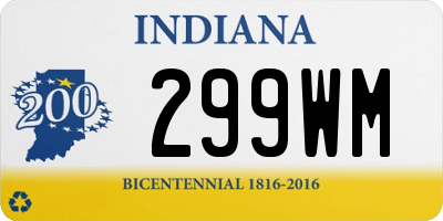IN license plate 299WM