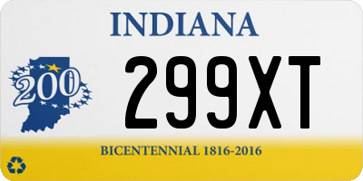 IN license plate 299XT