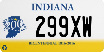 IN license plate 299XW