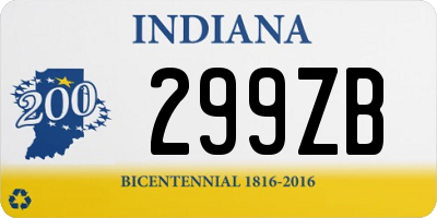 IN license plate 299ZB