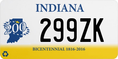 IN license plate 299ZK