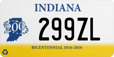 IN license plate 299ZL