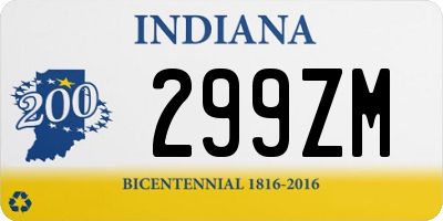 IN license plate 299ZM