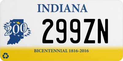 IN license plate 299ZN