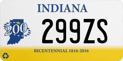 IN license plate 299ZS