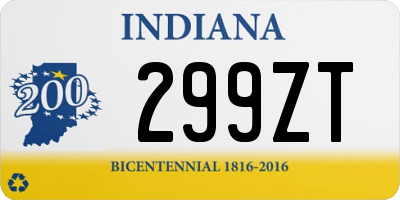 IN license plate 299ZT