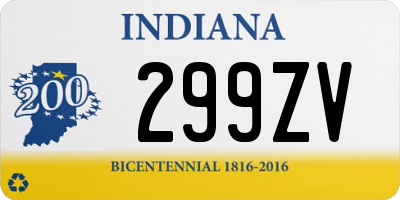 IN license plate 299ZV