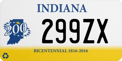 IN license plate 299ZX