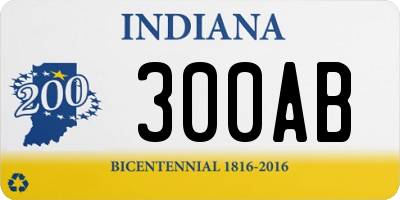 IN license plate 300AB