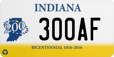 IN license plate 300AF