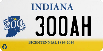 IN license plate 300AH