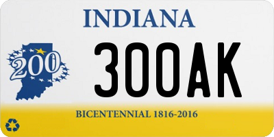 IN license plate 300AK