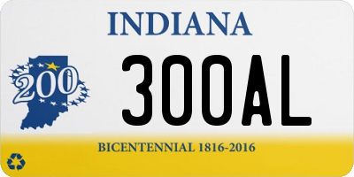 IN license plate 300AL