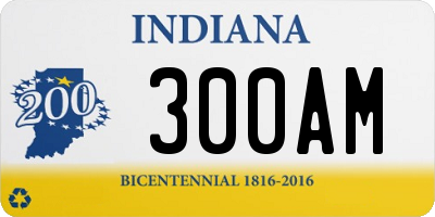 IN license plate 300AM