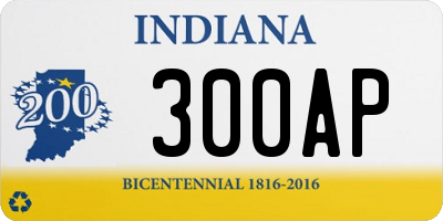 IN license plate 300AP