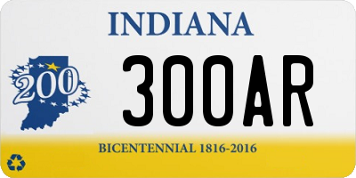 IN license plate 300AR