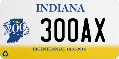 IN license plate 300AX