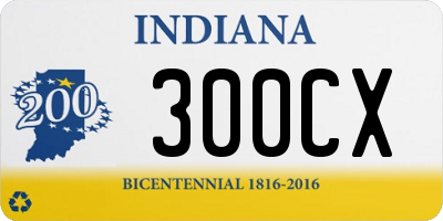 IN license plate 300CX