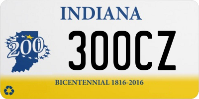 IN license plate 300CZ