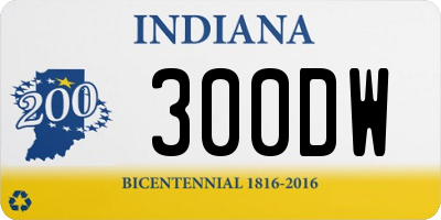 IN license plate 300DW
