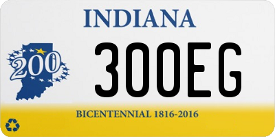 IN license plate 300EG
