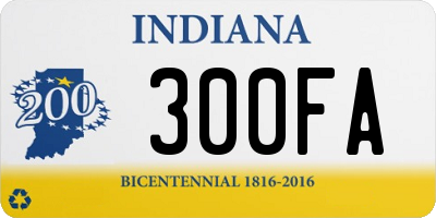 IN license plate 300FA