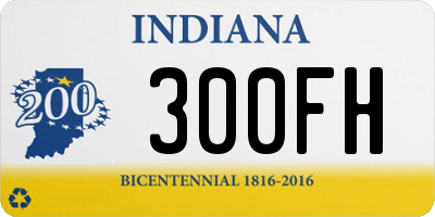 IN license plate 300FH