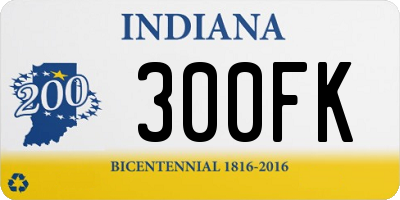 IN license plate 300FK