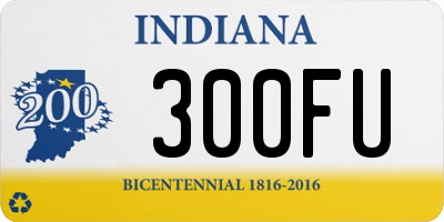 IN license plate 300FU