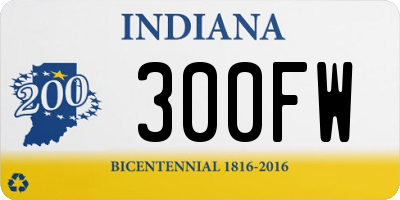 IN license plate 300FW
