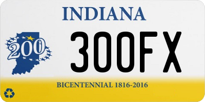 IN license plate 300FX