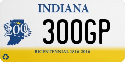 IN license plate 300GP