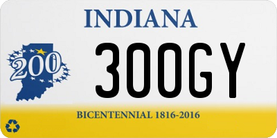 IN license plate 300GY
