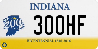 IN license plate 300HF
