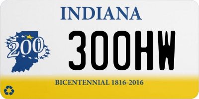 IN license plate 300HW