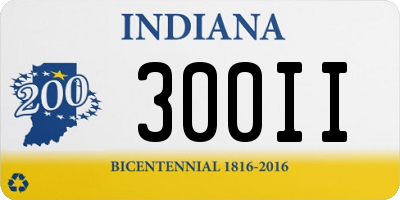 IN license plate 300II