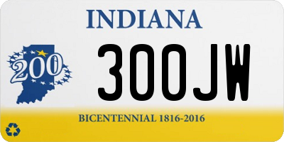 IN license plate 300JW