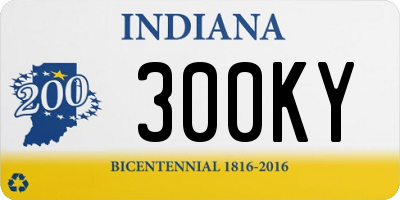 IN license plate 300KY